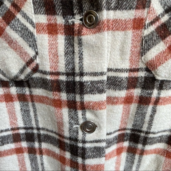 shein flat pocket plaid coat - Picture 6 of 7